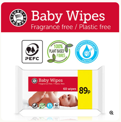Euro Shopper Baby Wipes – 60 × 10 Packs (600 Wipes)