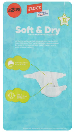 Jack's Soft & Dry Nappies Size 6 – 12 × 3 Packs (36 Nappies)