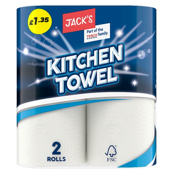 Jack's 2 Kitchen Towel Rolls 2 × 8 Rolls