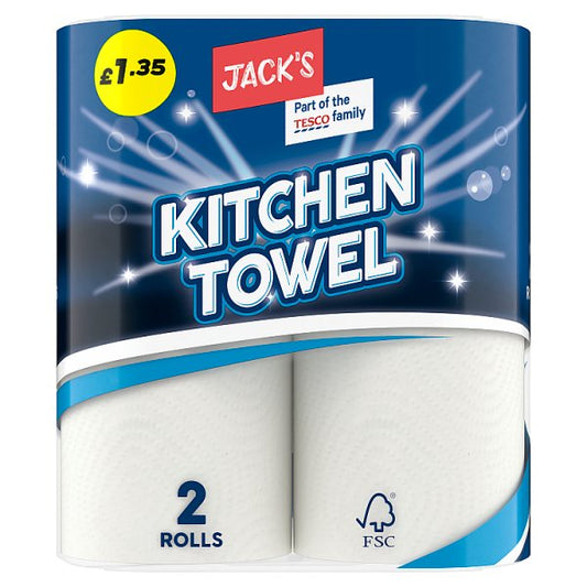 Jack's 2 Kitchen Towel Rolls 2 × 8 Rolls