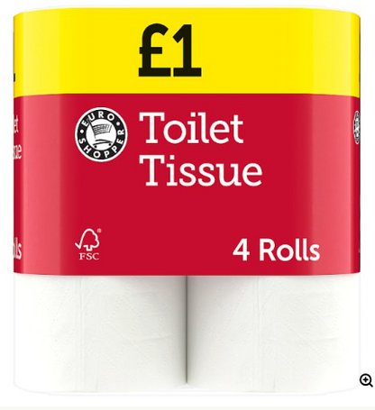 Euro Shopper Toilet Tissue – 4 Rolls × 12 Packs (48 Rolls)