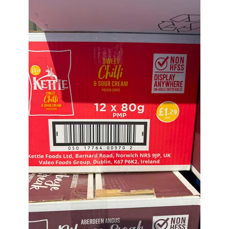 Kettle Sweet Chilli & Sour Cream Crisps 12 × 80g